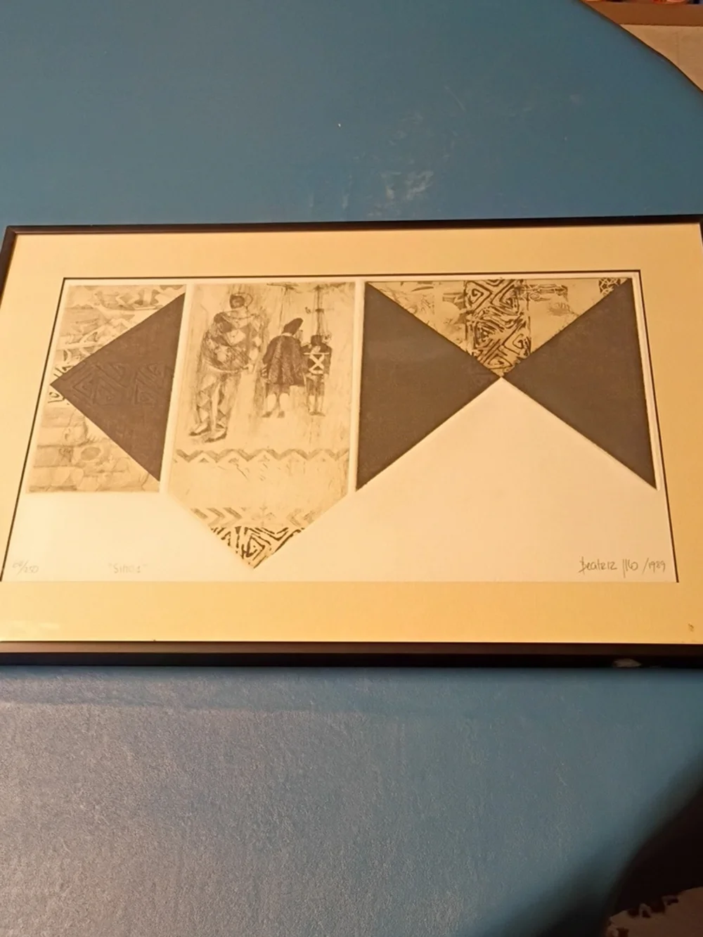 Abstract Cada Cosa En Su Sitio 1 in Black and Cream Beatriz 1989 Etching?
